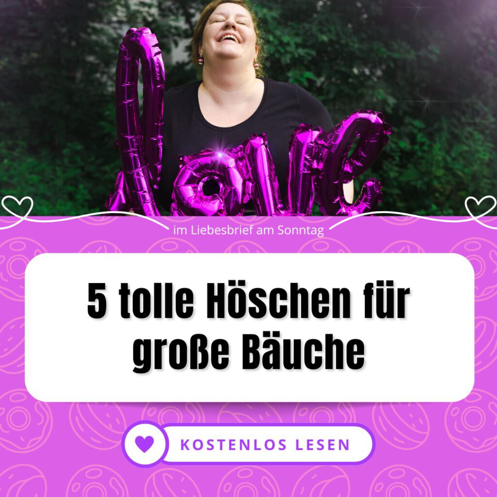 Das Höschen rollt sich unter dem Bauch, schneidet an den Beinen ein oder rutscht bei jedem Schritt? Das nervt! Aber das Problem ist nicht dein Körper, sondern die unpassenden Schnitte! Dein großer Bauch hat Wäsche verdient, die wie eine sanfte Umarmung sitzt. Ich habe die Nase voll von zwickender Unterwäsche und zeige dir deshalb fünf tolle Höschen, die perfekt für dicke Bäuche (und große Hintern) geschnitten sind. Vom Community-Liebling bis zum genialen Geheimtipp - alles in großen Größen. Finde jetzt deinen neuen Wohlfühl-Slip...
